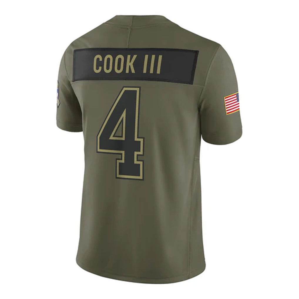 B.Bills #4 James Cook III Player Olive Salute to Service Limited Home Game Ldoa Stitched Jerseys