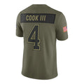 B.Bills #4 James Cook III Player Olive Salute to Service Limited Home Game Ldoa Stitched Jerseys