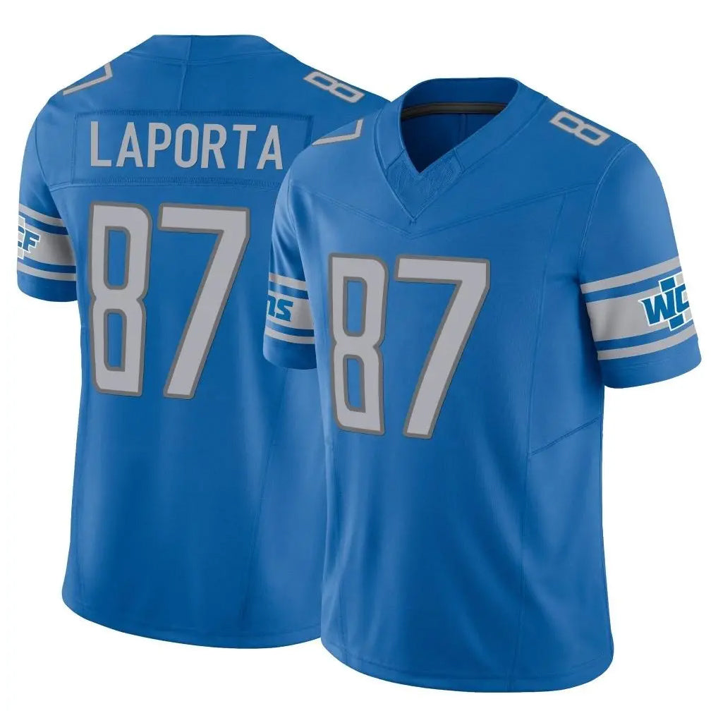 D.Lions #87 Sam LaPorta Player Blue Vapor F.U.S.E. Limited Home Game Ldoa Stitched Jerseys