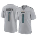 J.Jaguars #1 Montaric Brown Player Gray Atmosphere Fashion Home Game Ldoa Stitched Jerseys