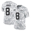NY.Jets #8 Andre Cisco Player Arctic Camo Salute to Service Limited Game Ldoa Stitched Jerseys