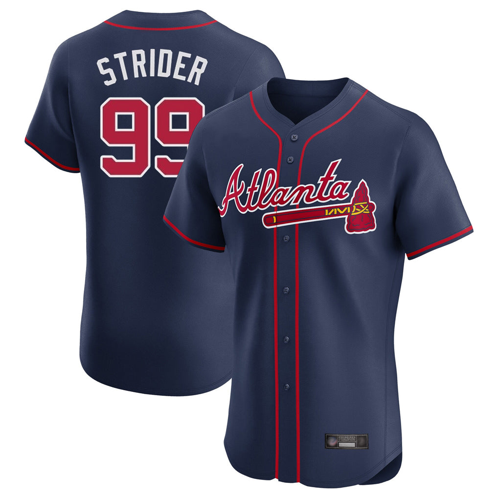 A.Braves #99 Spencer Strider Player Navy Limited Elite Home Game Ldoa Stitched Jerseys