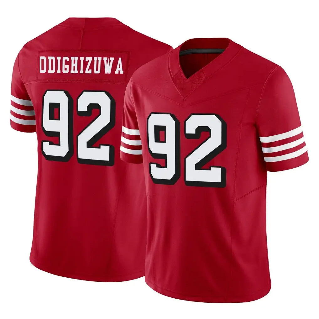 SF.49ers #92 Osa Odighizuwa Player Red Limited Alternate Vapor F.U.S.E. Home Game Ldoa Stitched Jerseys
