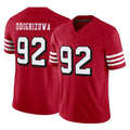 SF.49ers #92 Osa Odighizuwa Player Red Limited Alternate Vapor F.U.S.E. Home Game Ldoa Stitched Jerseys