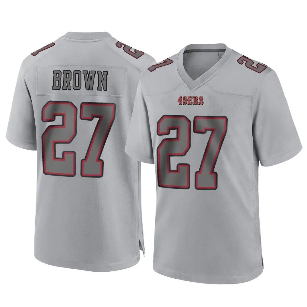 SF.49ers #27 Ji'Ayir Brown Player Gray Atmosphere Fashion Home Game Ldoa Stitched Jerseys