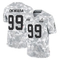 C.Browns #99 Julian Okwara Player Arctic Camo Salute to Service Limited Home Game Ldoa Stitched Jerseys