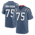 NE.Patriots #75 Alijah Vera-Tucker Player Blue Rivalries Collection Home Game Ldoa Stitched Jerseys
