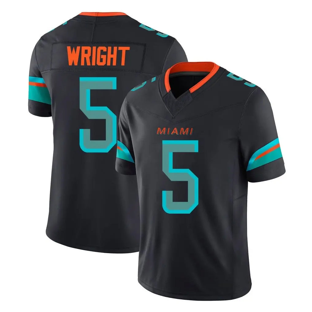M.Dolphins #5 Jaylen Wright Player Black Limited Pitch Rivalries Collection Home Game Ldoa Stitched Jerseys