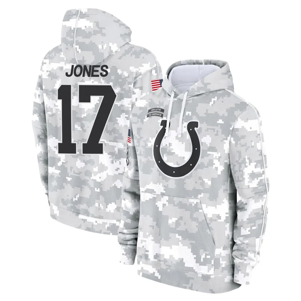 IN.Colts #17 Daniel Jones Player Arctic Camo Salute to Service Hoodies Limited Game Ldoa Stitched Jerseys