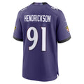 B.Ravens #91 Trey Hendrickson Player Purple Home Game Ldoa Stitched Jerseys