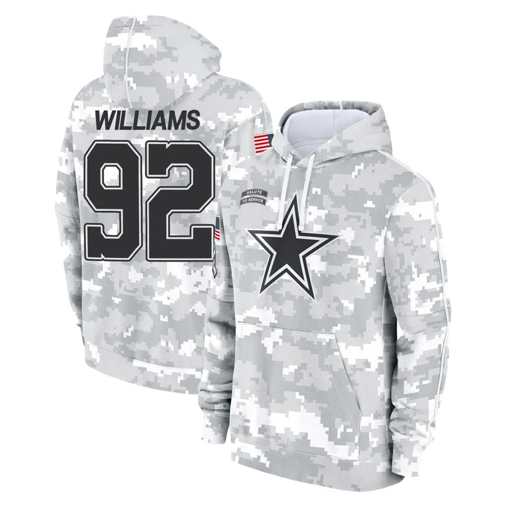 D.Cowboys #92 Quinnen Williams Player Arctic Camo Salute to Service Hoodies Limited Game Ldoa Stitched Jerseys