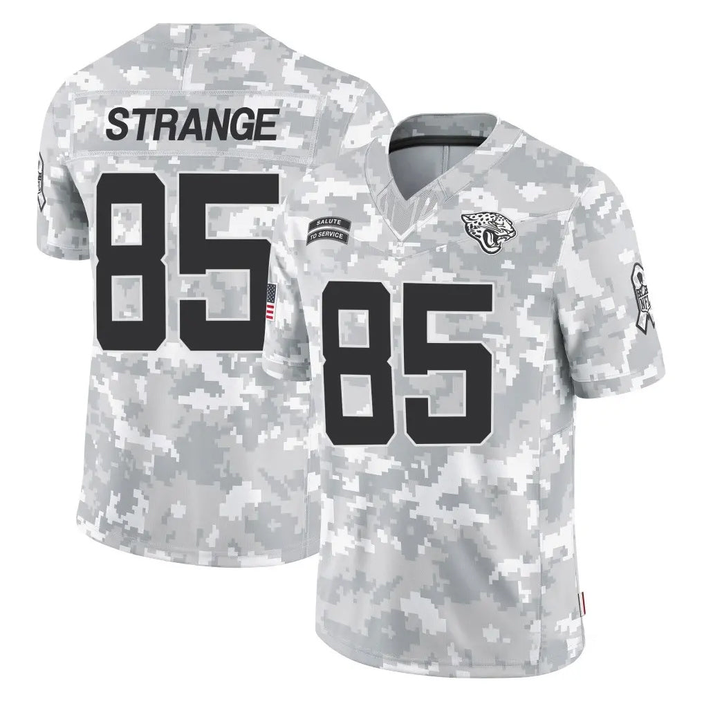 J.Jaguars #85 Brenton Strange Player Arctic Camo Salute To Service Limited Game Ldoa Stitched Jerseys