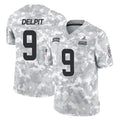 C.Browns #9 Grant Delpit Player Arctic Camo Salute to Service Limited Home Game Ldoa Stitched Jerseys