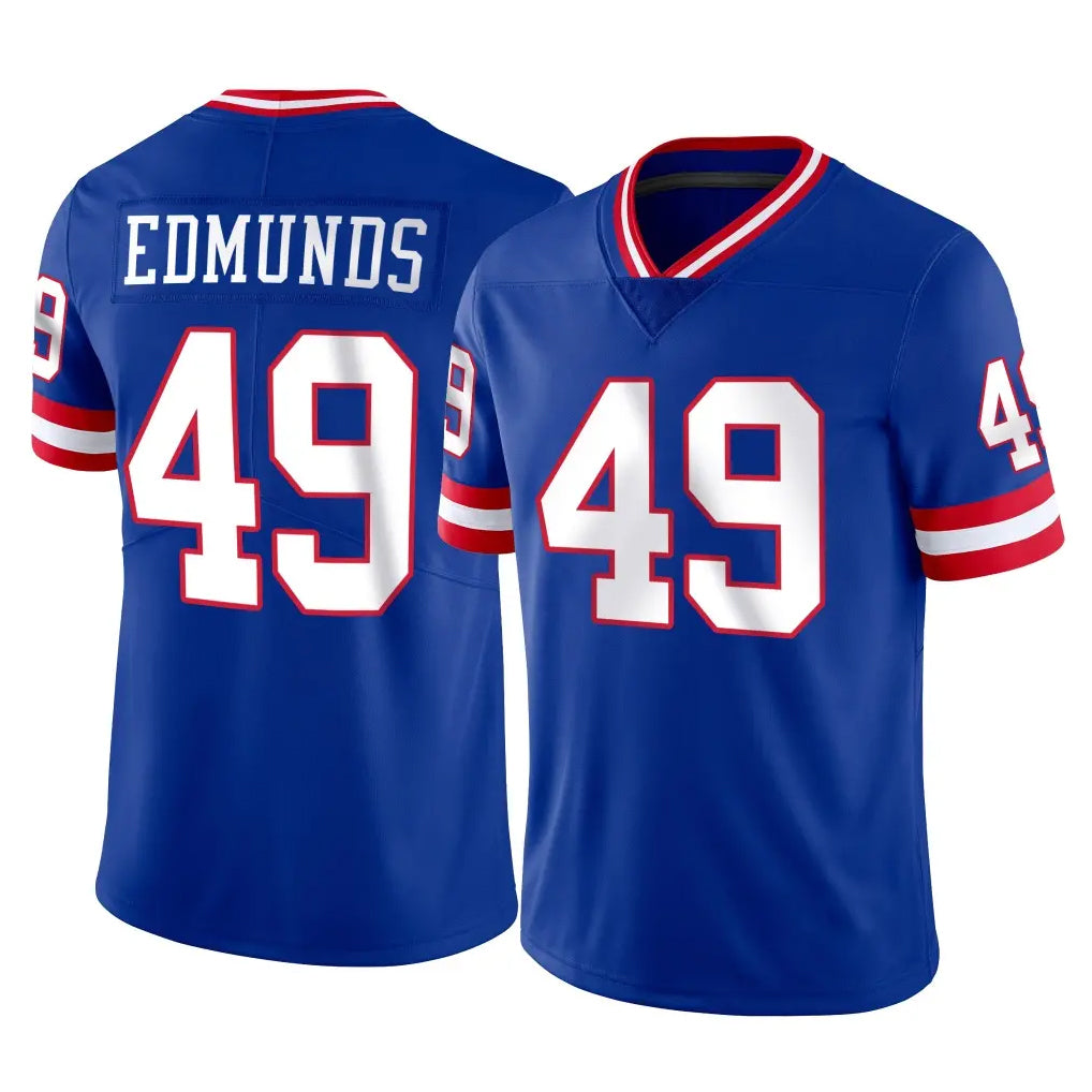 NY.Giants #49 Tremaine Edmunds Player Royal Classic Vapor Home Game Ldoa Stitched Jerseys