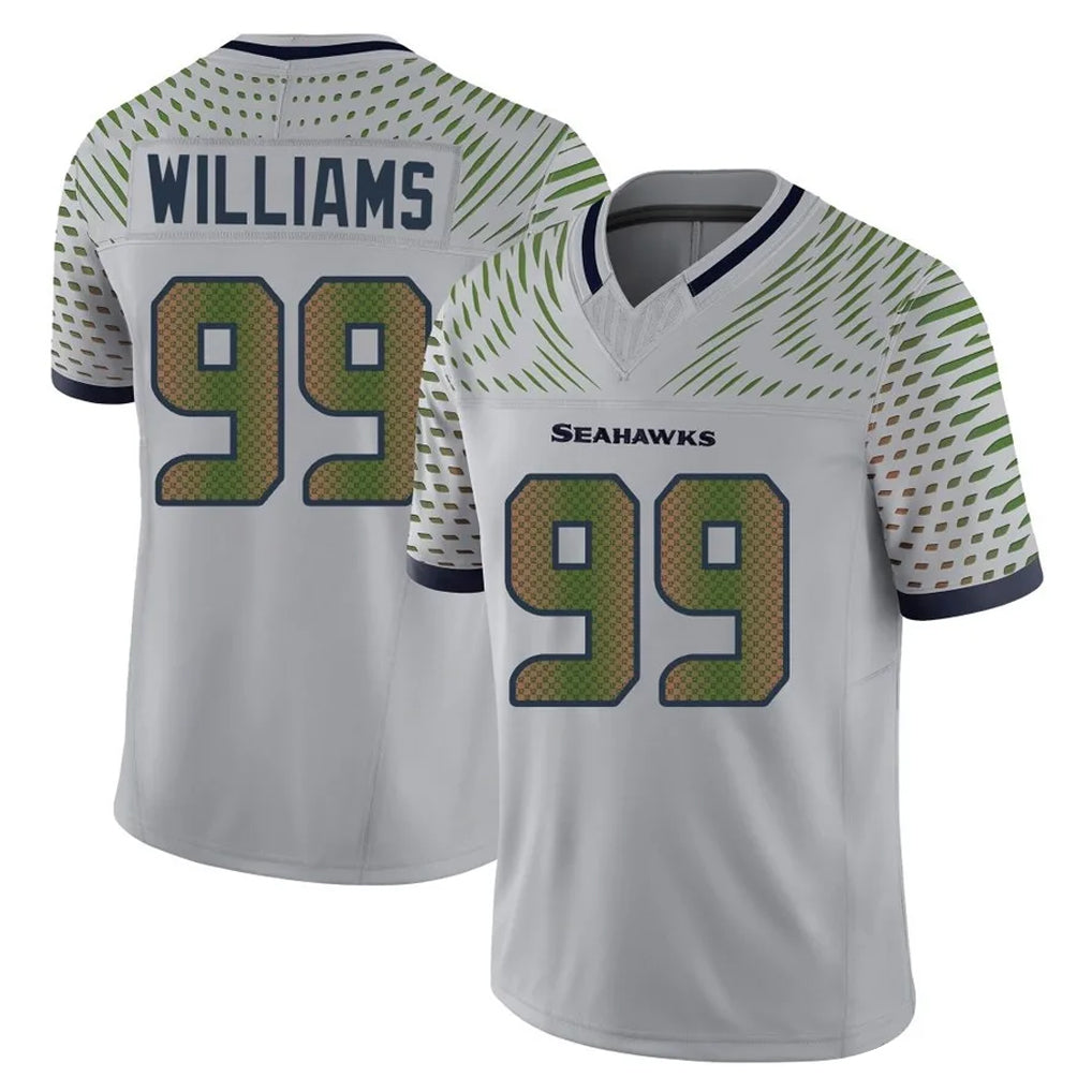 S.Seahawks #99 Leonard Williams Player Grey Limited 2025 Rivalries Collection Home Game Ldoa Stitched Jerseys