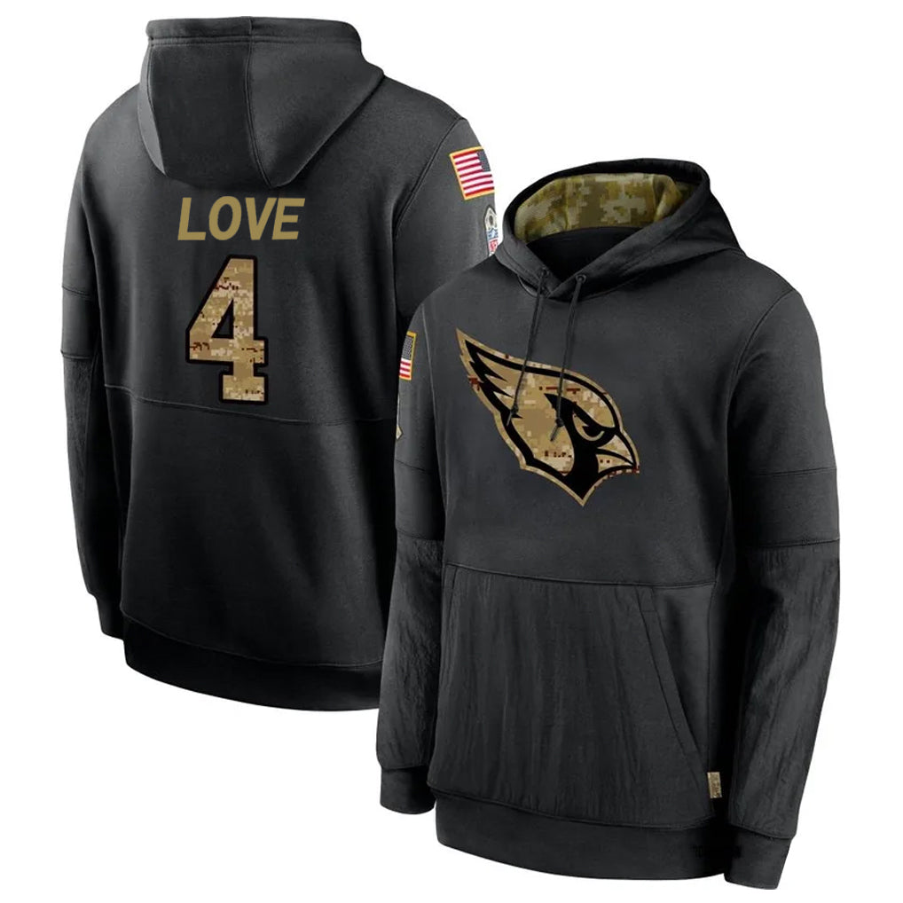 A.Cardinals #4 Jeremiyah Love Player Black Salute to Service Limited Hoodies Ldoa Stitched Jerseys