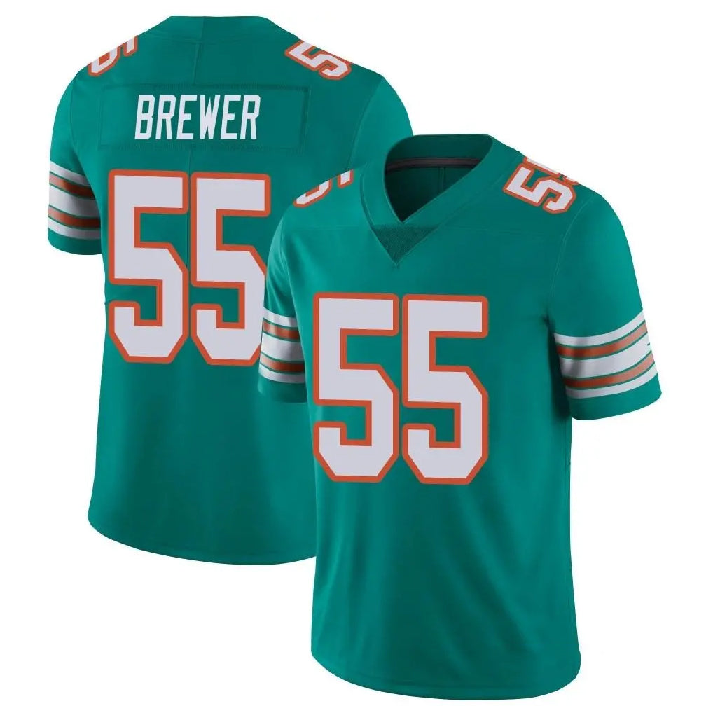 M.Dolphins #55 Aaron Brewer Player Aqua Limited Alternate Vapor Untouchable Home Game Ldoa Stitched Jerseys