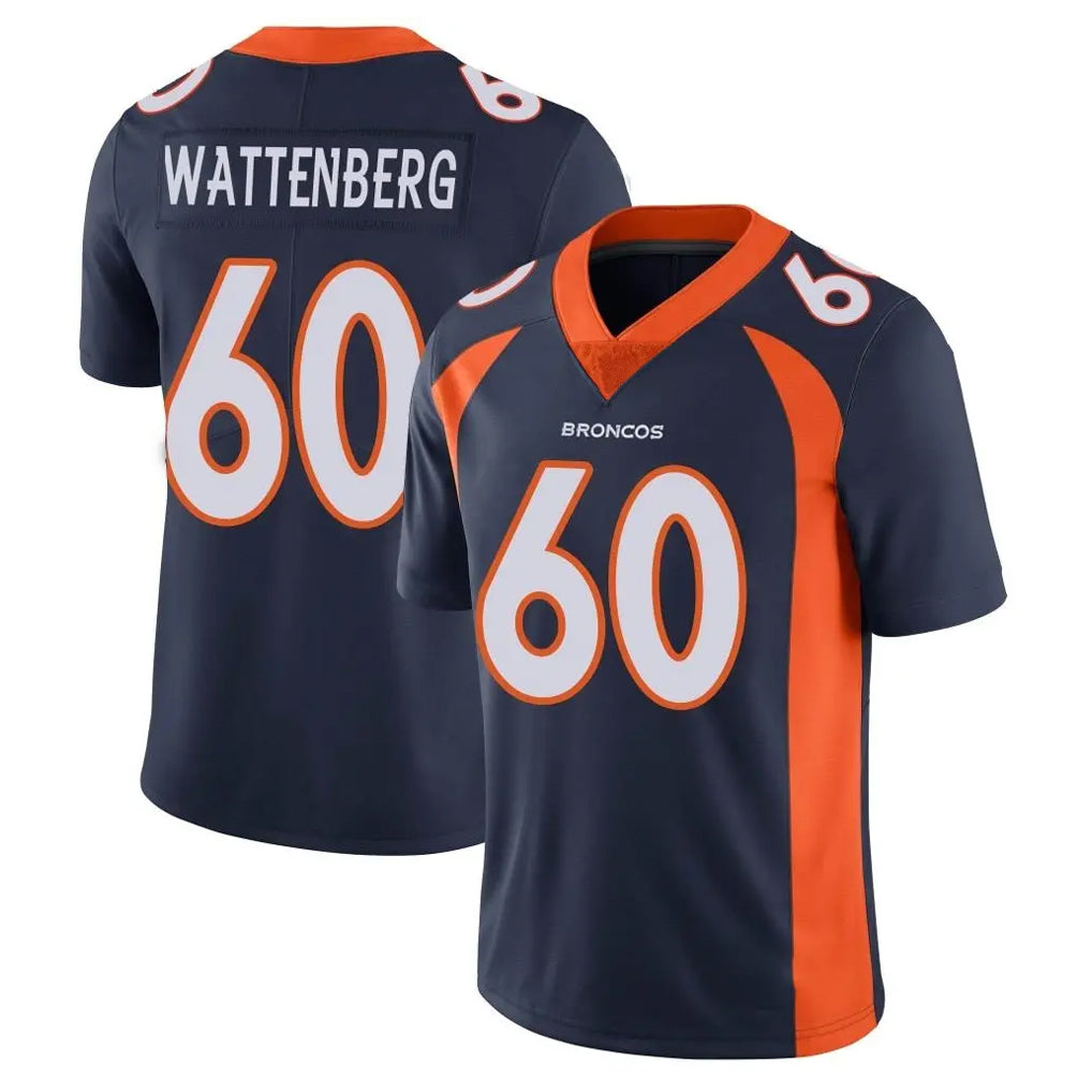 D.Broncos #60 Luke Wattenberg Player Navy Vapor Untouchable Limited Game Ldoa Stitched Jerseys