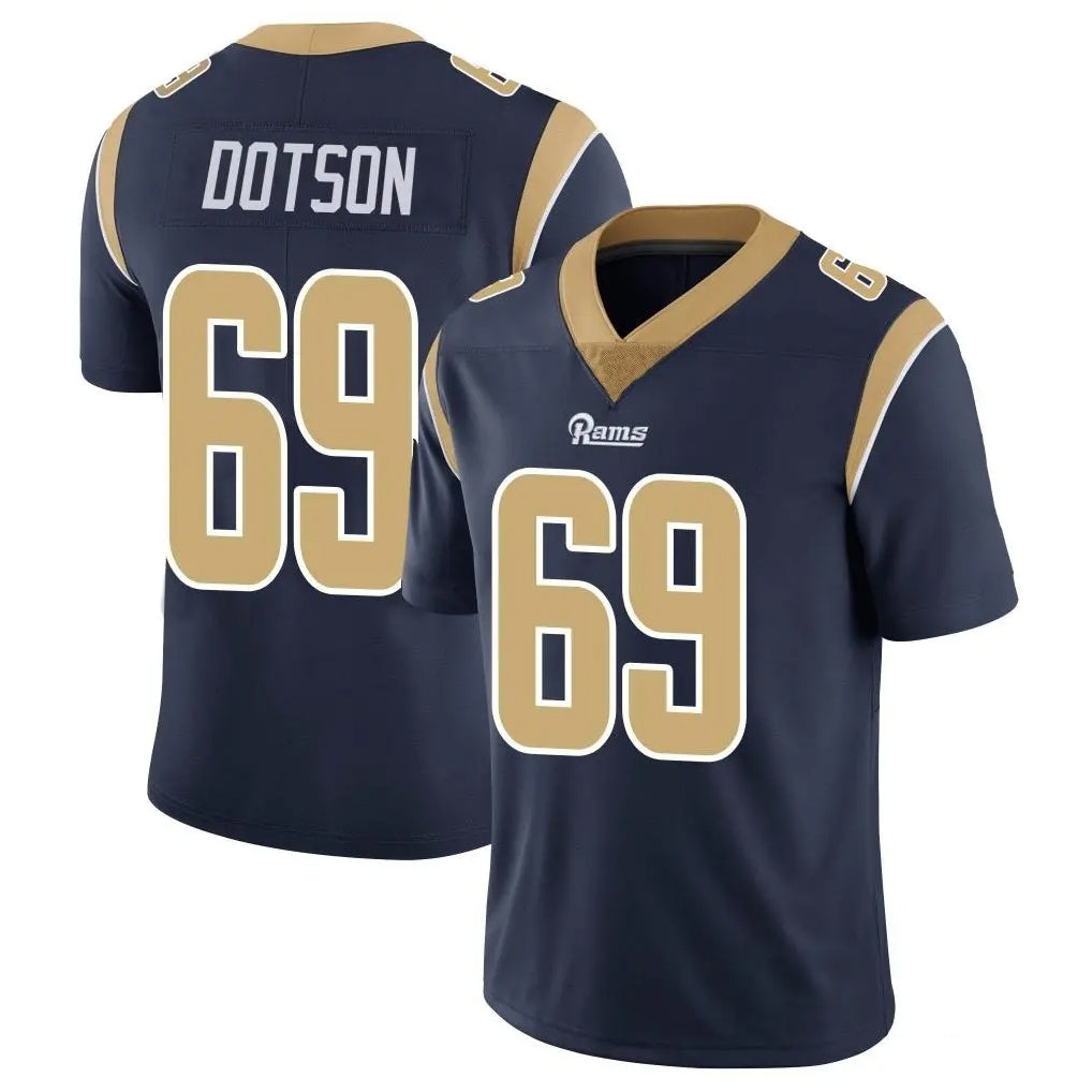 LA.Rams #69 Kevin Dotson Player Navy Limited Vapor Untouchable Home Game Ldoa Stitched Jerseys