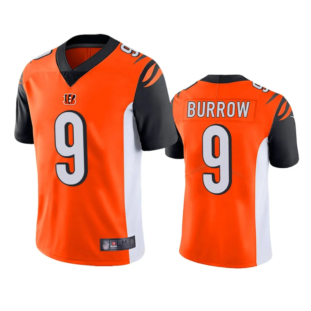 C.Bengals #9 Joe Burrow Player Orange Limited Home Game Ldoa Stitched Jerseys