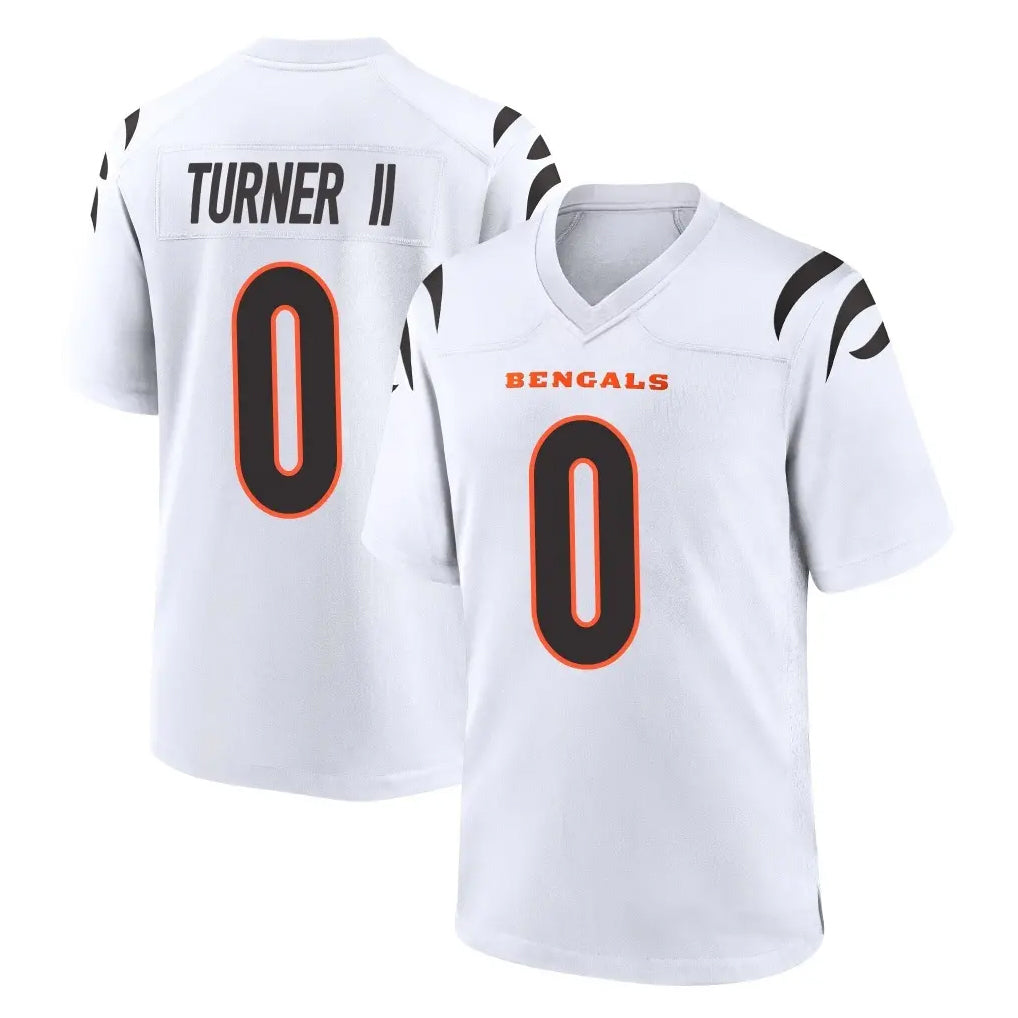 C.Bengals #0 DJ Turner II Player White Home Game Ldoa Stitched Jerseys
