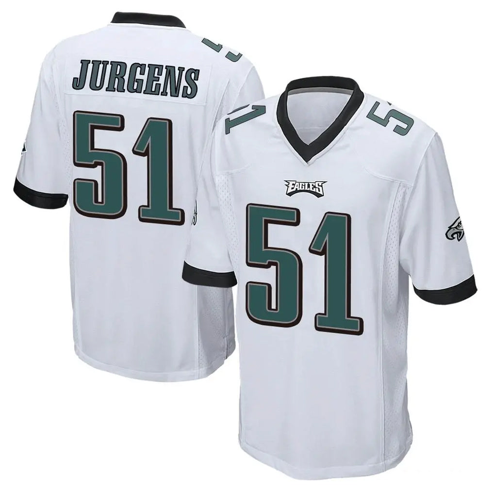 P.Eagles #51 Cam Jurgens Player White Home Game Ldoa Stitched Jerseys