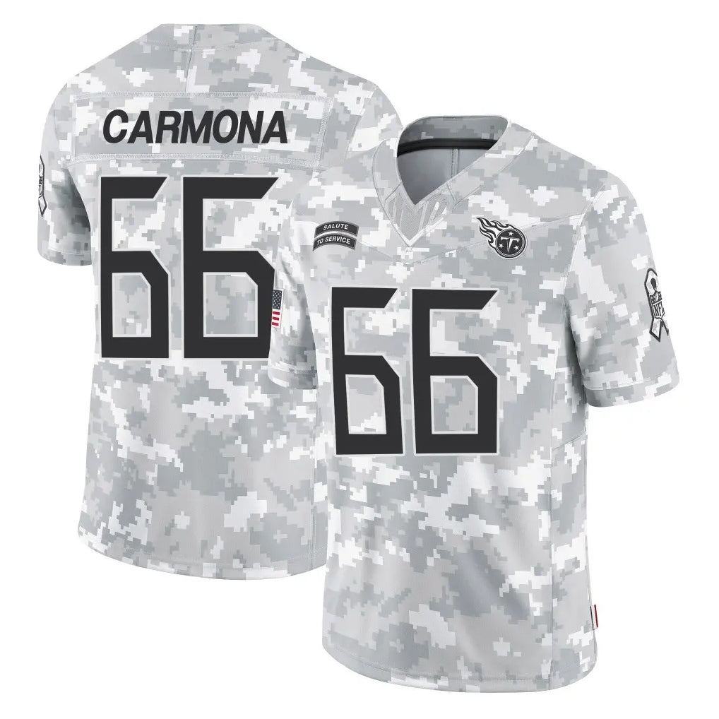 T.Titans #66 Fernando Carmona Jr. Player Arctic Camo Limited Salute to Service Home Game Ldoa Stitched Jerseys
