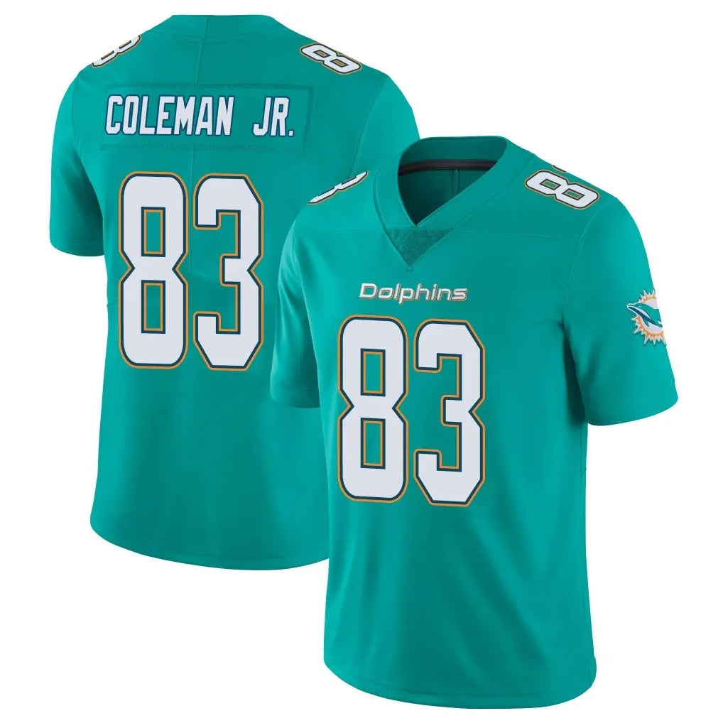 M.Dolphins #83 Kevin Coleman Jr. Player Aqua Limited Vapor Untouchable Home Game Ldoa Stitched Jerseys