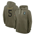 M.Dolphins #5 Jaylen Wright Player Olive Salute to Service Pullover Hoodies Limited Ldoa Stitched Jerseys