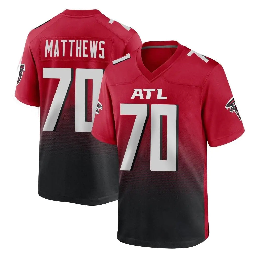 A.Falcons #70 Jake Matthews Player Red Home Game Ldoa Stitched Jerseys