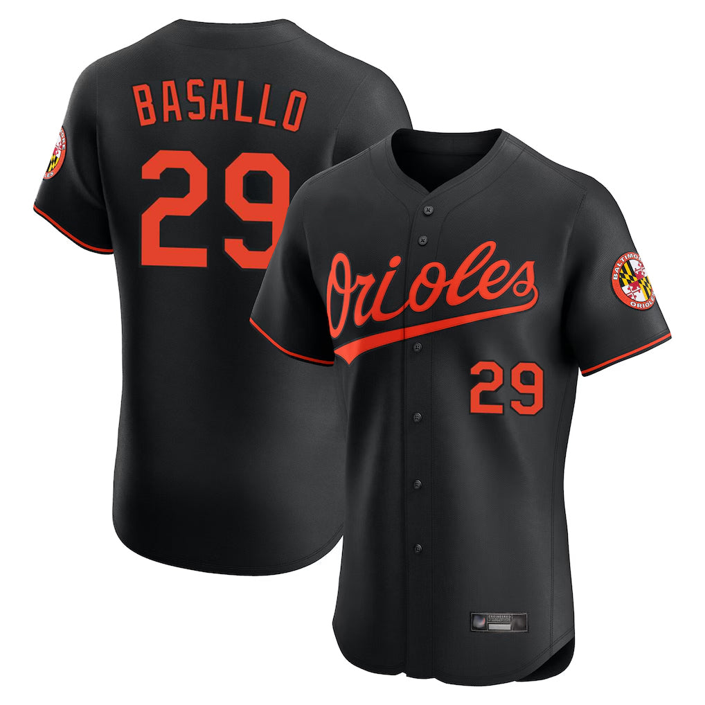B.Orioles #29 Samuel Basallo Player Black Limited Elite Home Game Ldoa Stitched Jerseys