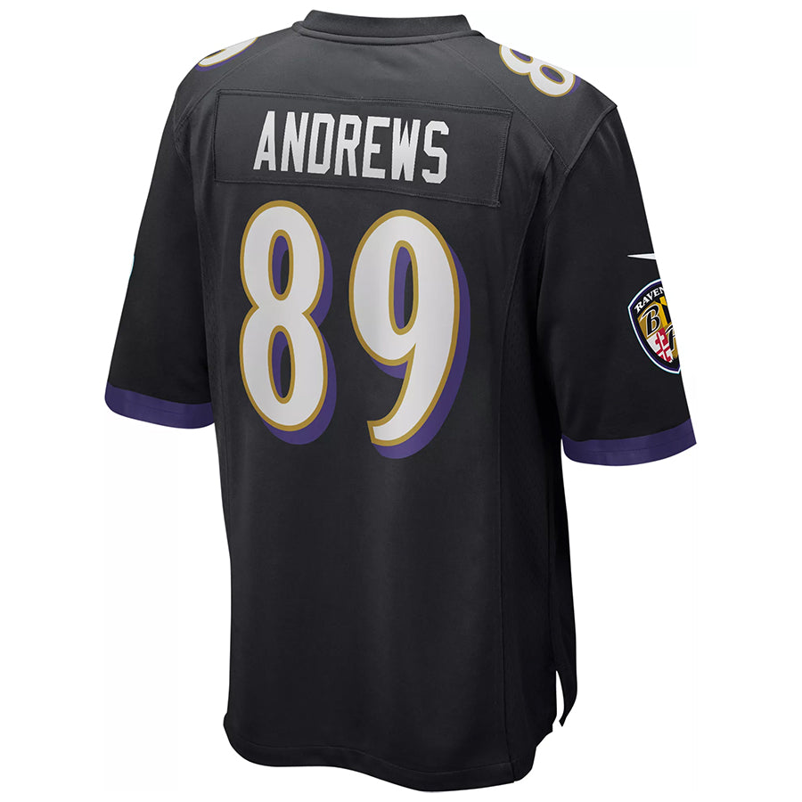 B.Ravens #89 Mark Andrews Player Black Replica Game Ldoa Stitched Jerseys