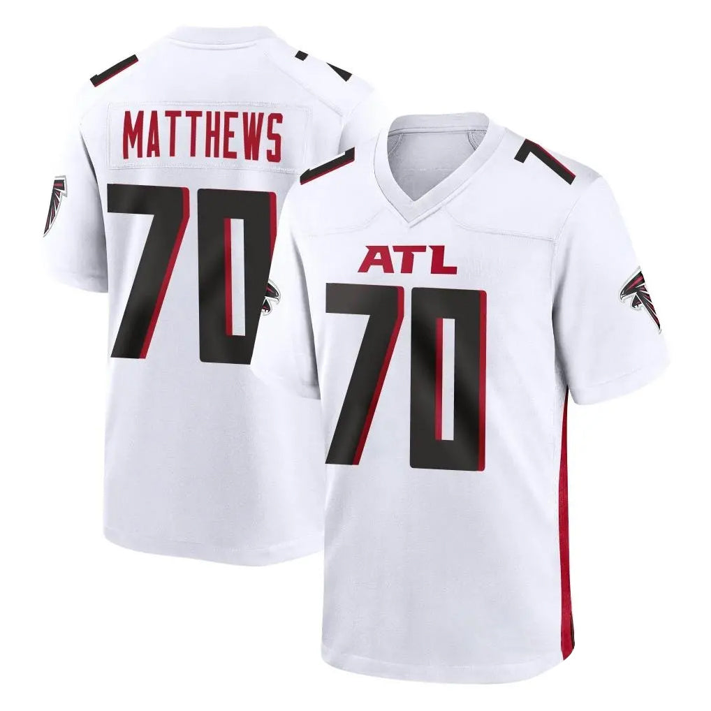 A.Falcons #70 Jake Matthews Player White Home Game Ldoa Stitched Jerseys