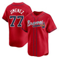 A.Braves #77 Joe Jimenez Player Red Limited Home Game Ldoa Stitched Jerseys