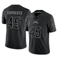 LA.Chargers #45 Tuli Tuipulotu Player Black Limited Reflective Home Game Ldoa Stitched Jerseys