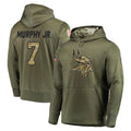 M.Vikings #7 Byron Murphy Jr. Player Olive Salute to Service Pullover Hoodies Home Game Ldoa Stitched Jerseys