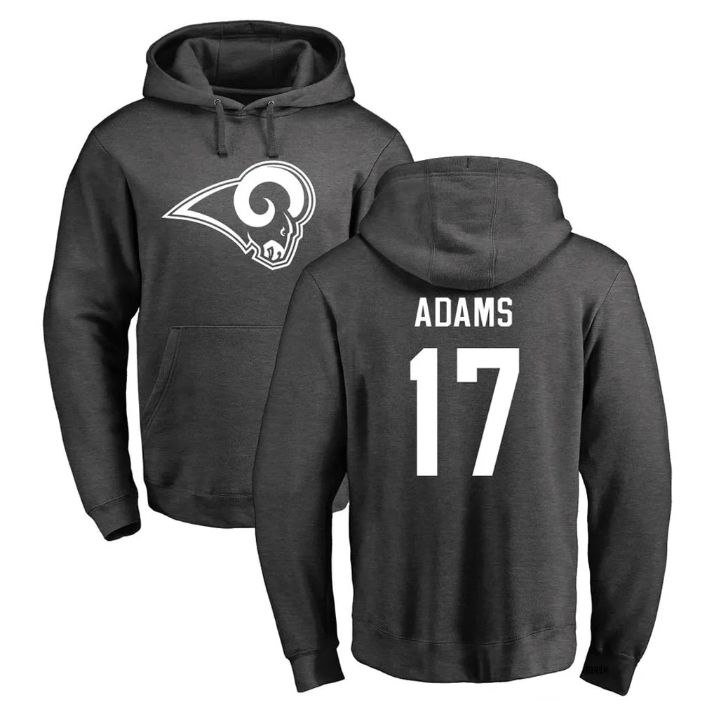LA.Rams #17 Davante Adams Player Gray Pullover Hoodie Limited Game Ldoa Stitched Jerseys