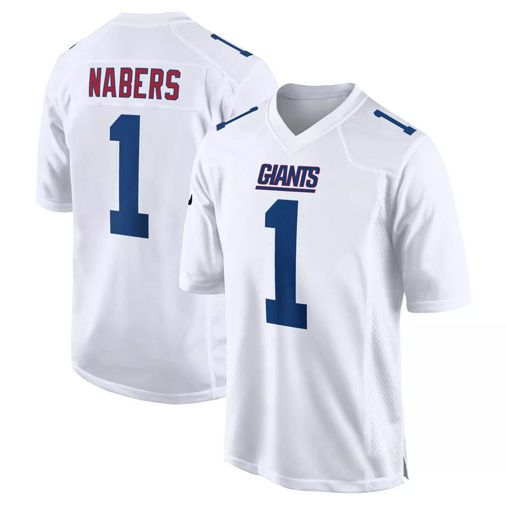 NY.Giants #1 Malik Nabers Player White Fashion Limited Home Game Ldoa Stitched Jerseys