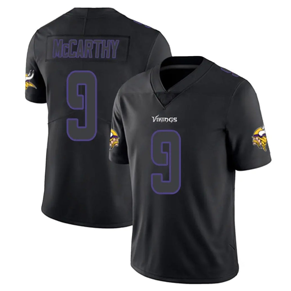 M.Vikings #9 J.J. McCarthy Player Black Impact LImited Home Game Ldoa Stitched Jerseys