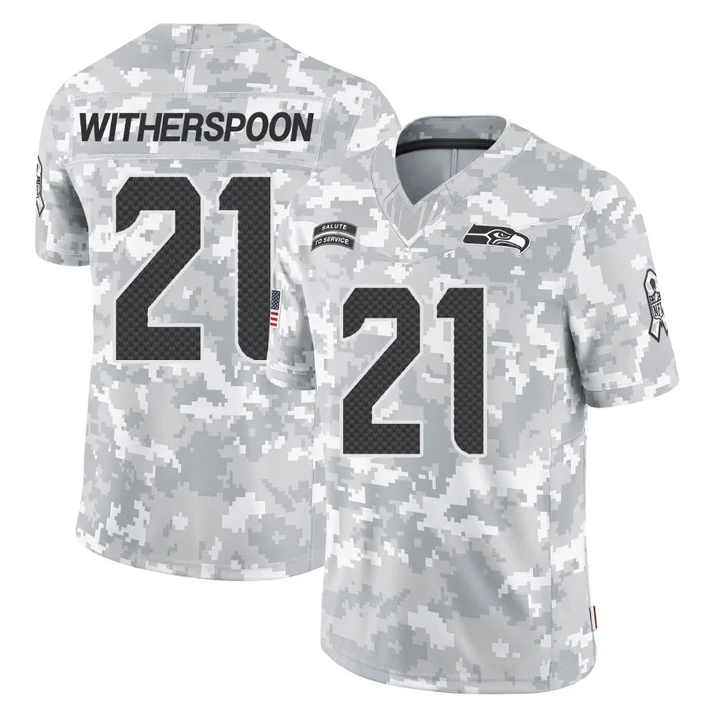 S.Seahawks #21 Devon Witherspoon Player Arctic Camo Limited Salute To Service Home Game Ldoa Stitched Jerseys