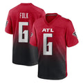A.Falcons #6 Nick Folk Player Red Home Game Ldoa Stitched Jerseys