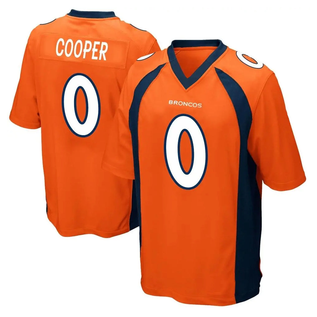 D.Broncos #0 Jonathon Cooper Player Orange Color Home Game Ldoa Stitched Jerseys