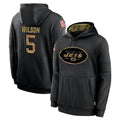 NY.Jets #5 Garrett Wilson Player Black Salute to Service Hoodies Limited Game Ldoa Stitched Jerseys