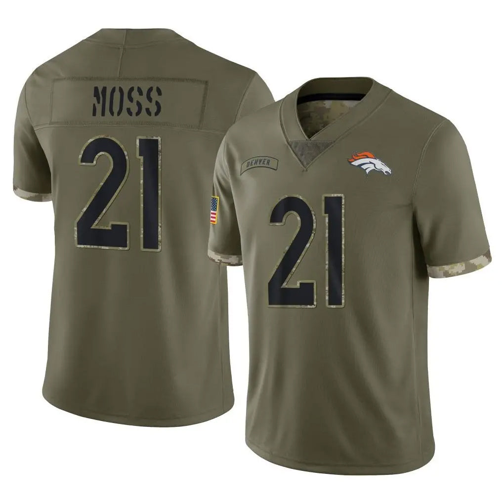D.Broncos #21 Riley Moss Player Olive Salute To Service Limited Ldoa Stitched Jerseys