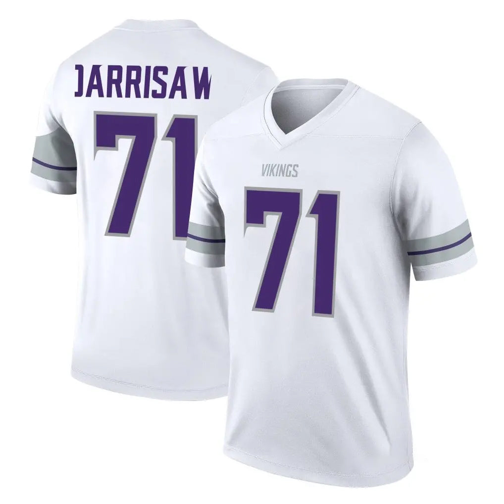 M.Vikings #71 Christian Darrisaw Player White Alternate Legend Home Game Ldoa Stitched Jerseys