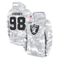 LV.Raiders #98 Maxx Crosby Player Arctic Camo Salute to Service Hoodies Limited Game Ldoa Stitched Jerseys