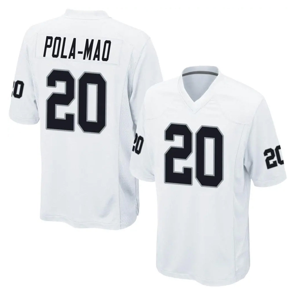 LV.Raiders #20 Isaiah Pola-Mao Player White Home Game Ldoa Stitched Jerseys
