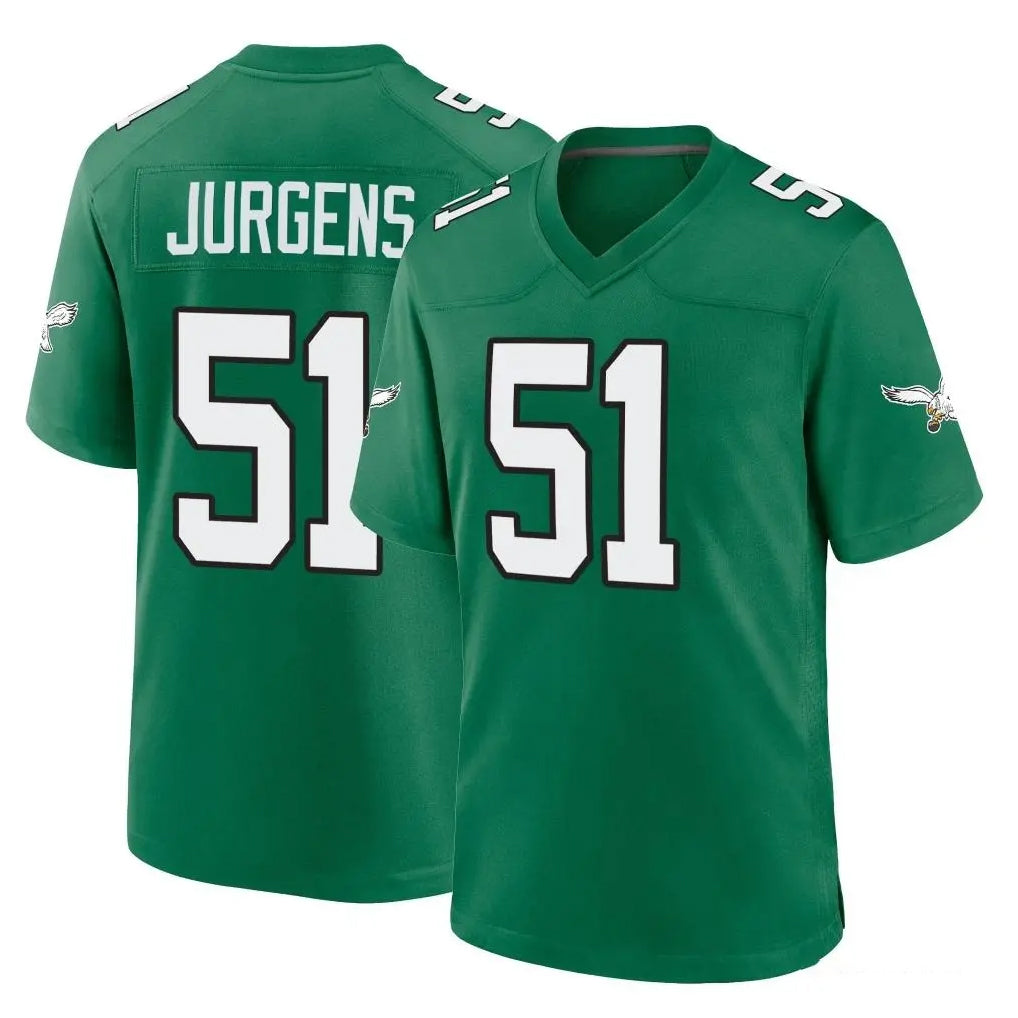 P.Eagles #51 Cam Jurgens Player Green Kelly Alternate Home Game Ldoa Stitched Jerseys
