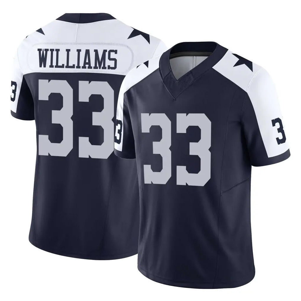 D.Cowboys #33 Javonte Williams Player Navy-White Limited Alternate Vapor F.U.S.E. Home Game Ldoa Stitched Jerseys