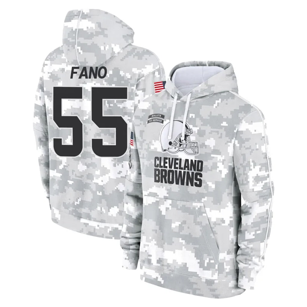 C.Browns #55 Spencer Fano Player Arctic Camo Salute to Service Hoodies Limited Game Ldoa Stitched Jerseys